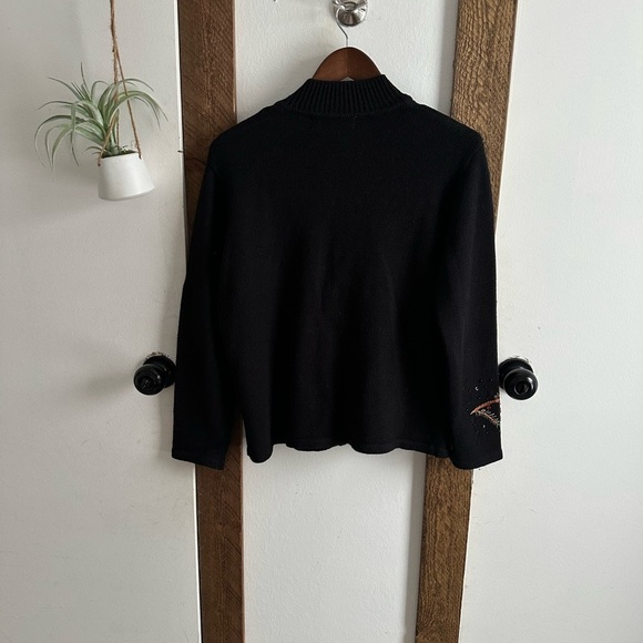 Vintage Tiara International Embroidered Cardinals Full Zip Christmas Sweater - Picture 7 of 14